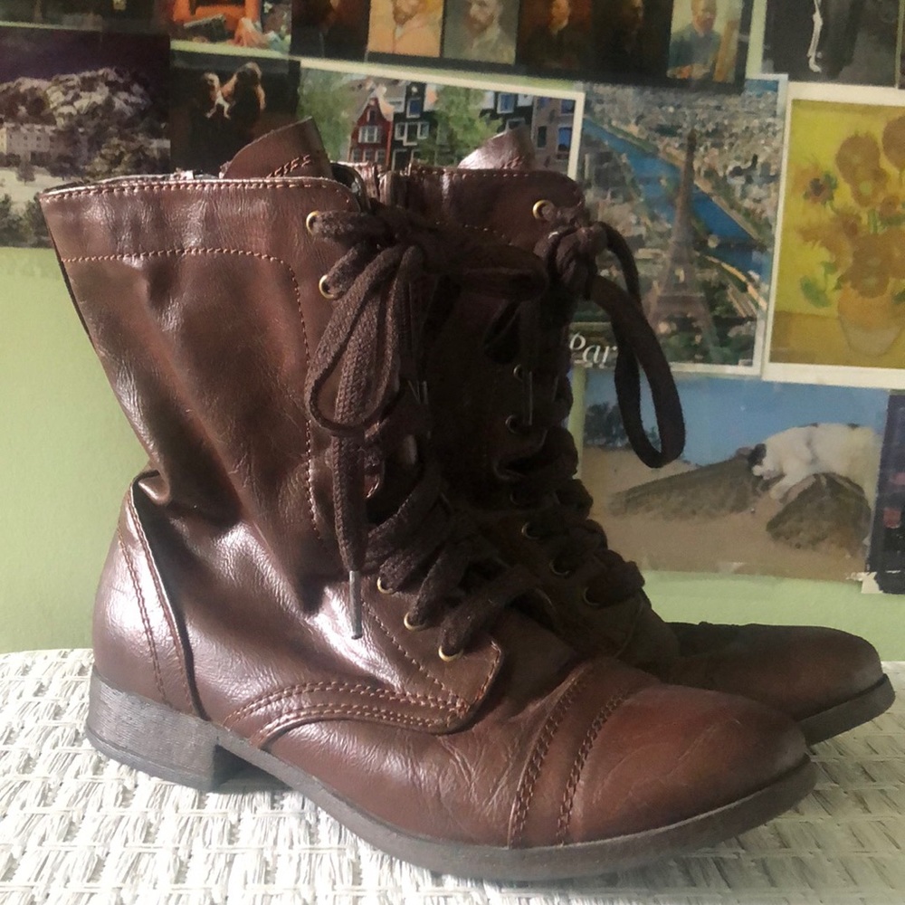 Brown Combat Boots
